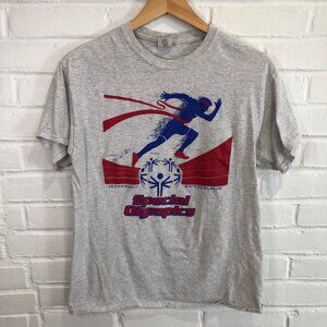 Vintage 90s Gray Special Olympics Switzerland T-Shirt Medium